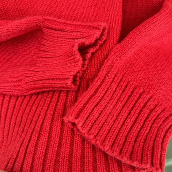 All Points Knit Cardigan w/ Appliqué Stars on Front Red White Blue Fabric Button - Picture 6 of 7